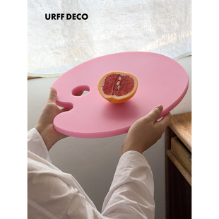 URFF DECO调色盘PE抗菌防霉菜板辅食水果砧板食品级家用轻食粉色