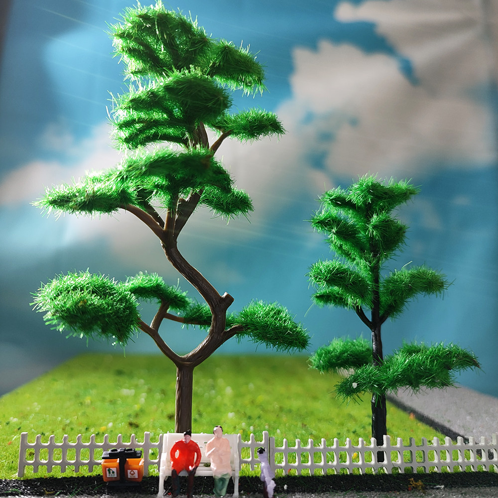 模型树建筑沙盘模型材料微景观场景手工制作仿真成品树松树迎客松