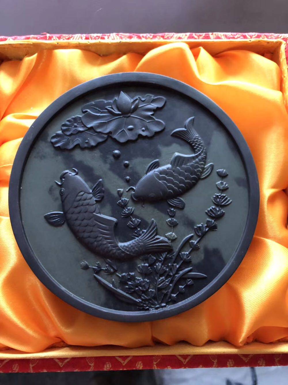 天然原石易水砚龙凤带盖砚学生书法专用家用小号磨墨厂家直销特价