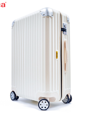 OCCA纯PC拉链箱万向轮女铝合金包角旅行箱金属锁行李箱男托运箱