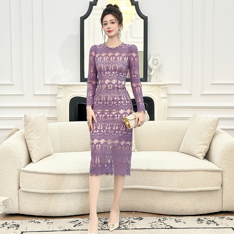 镂空包臀连衣裙女名媛显高长裙
