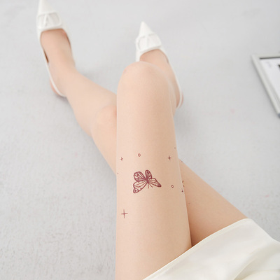 蝴蝶丝袜夏天薄款白丝