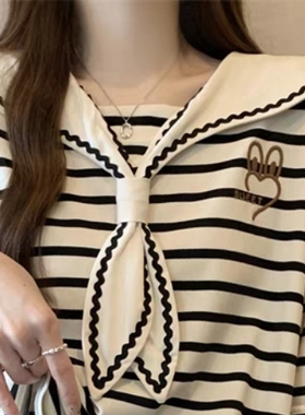 海军风学院风假领子装饰披肩领外搭T恤连衣裙夏季百搭领女