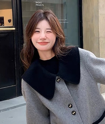 新款仿羊绒呢子假领子配大衣外套甜美百搭娃娃小尖领领子