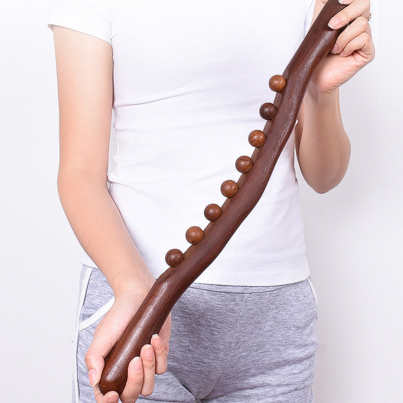 榉木八珠擀筋棒刮肚子全身通用刮痧按摩棒赶筋工具疏通经络干筋棍