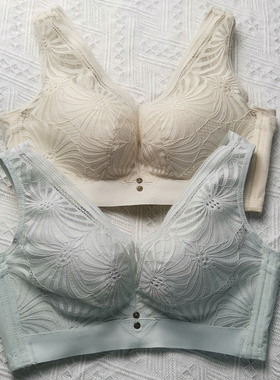 简约背心式上薄下厚无钢圈文胸罩上托聚拢收副乳内衣女BC杯四排扣