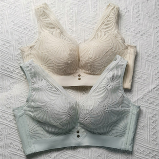 上薄下厚无钢圈文胸罩上托聚拢收副乳内衣女BC杯四排扣 简约背心式