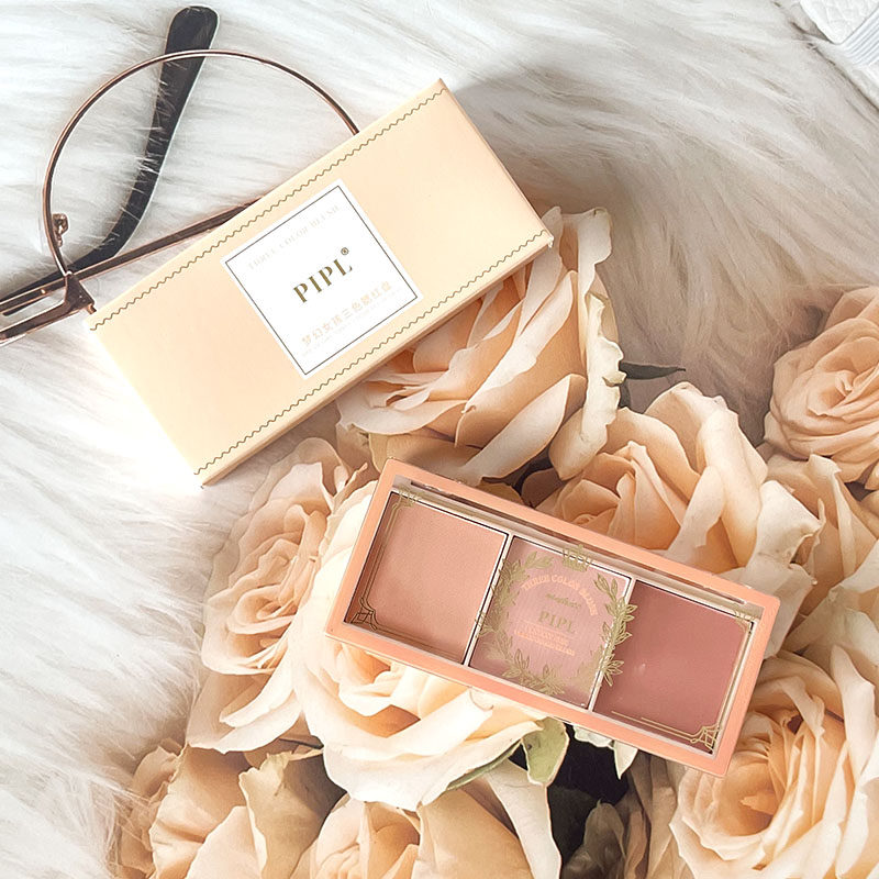 PIPL梦幻女孩三色腮红裸妆自然哑光橘色持久胭脂平价彩妆显白