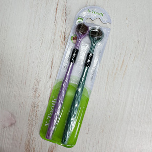 X-TOOTH三面立体软毛牙刷护龈清洁家用高颜值2支装口腔清洁护理