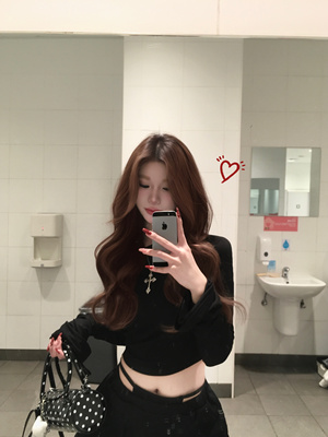 Yyynn Babies 加厚假两件直筒阔腿设计感辣妹黑色工装裤