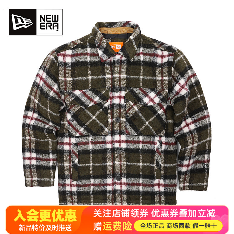 NewEra纽亦华男女款格纹呢子夹棉保暖休闲运动棉服外套12866422