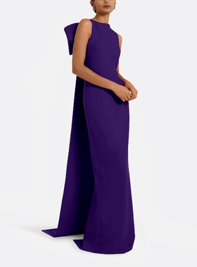 紫色晚礼服个性质感长裙2025新款气质女王派对名媛酒会年会连衣裙