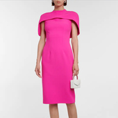 小众高级质感年会晚宴小礼服连衣裙 2024新款 玫红色晚礼服短款 时尚