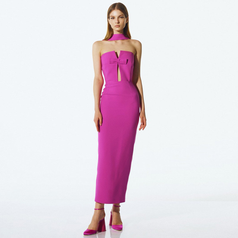 宴会晚礼服2026新款气质中长款名媛女生日派对主持人小礼服连衣裙