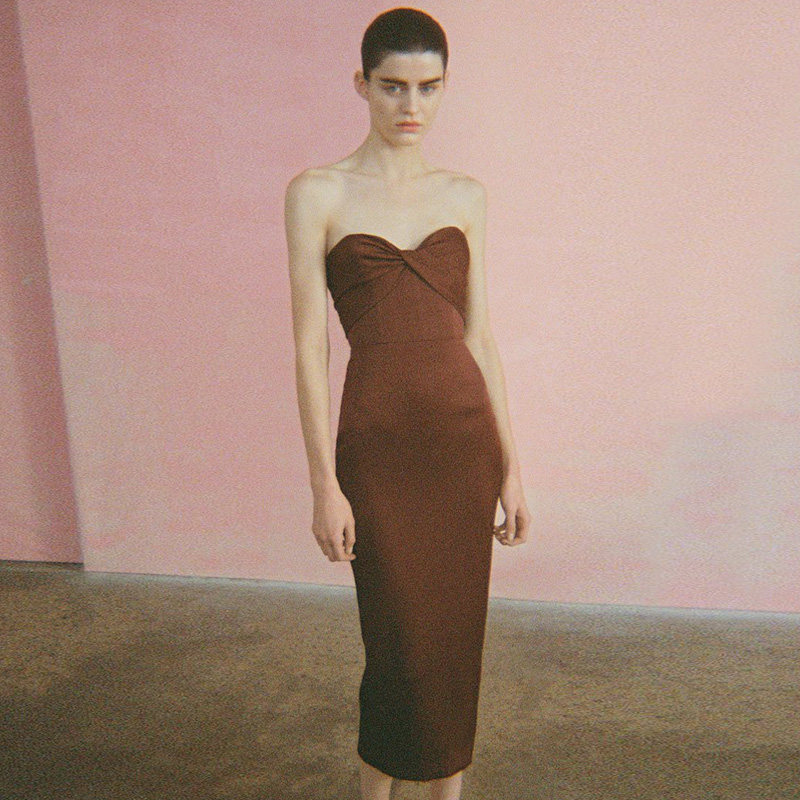 深咖啡色晚礼服个性女装生日派对中长款宴会小礼服连衣裙2026新款