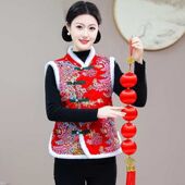 加绒马甲东北大花秧歌广场舞姐妹团体演出服年会小品厚坎肩时尚