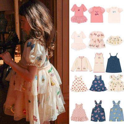 2025春夏新款KS系列女童甜美亮片连衣裙拼纱半裙刺绣针织开衫卫衣