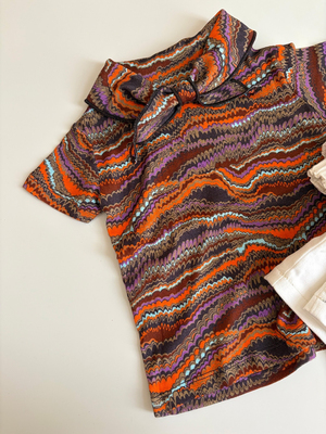 ins2025春夏mp系列同款有机匹马棉男女宝超柔软彩色波纹领结短袖