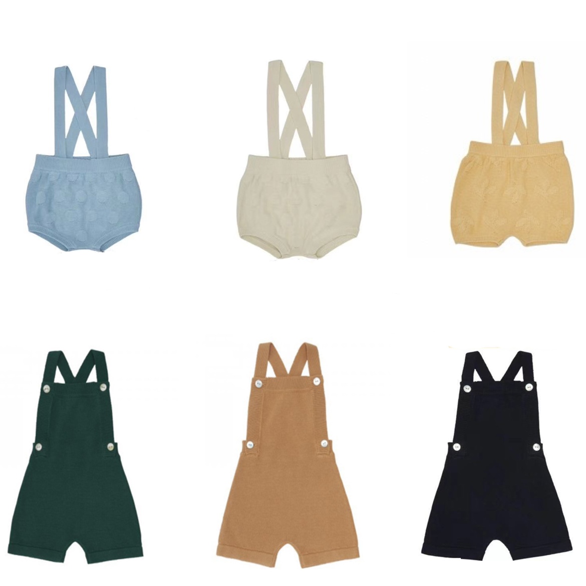 女童北欧风柔软短裤背带裤