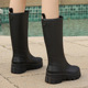 女式 柠小七网红长靴雨鞋 防滑雨靴时尚 通勤百搭赶海防水鞋 女款 胶鞋