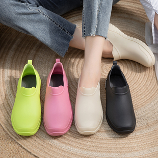 柠小七短筒雨鞋女款夏天防水防滑水鞋雨靴厨房工作胶鞋雨季通勤鞋