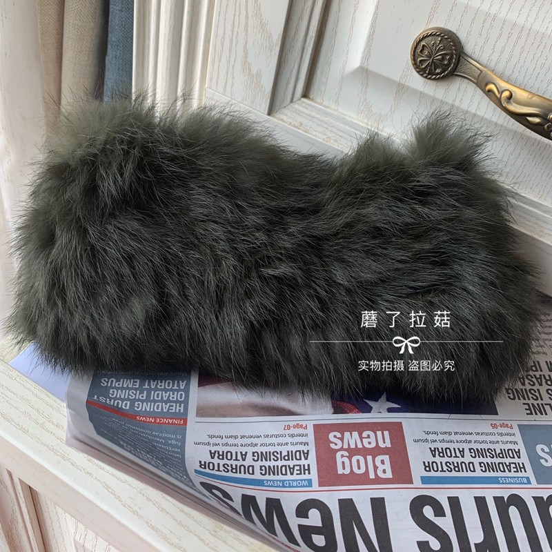 胡斑晚晚同款獭兔毛宽版网红发带