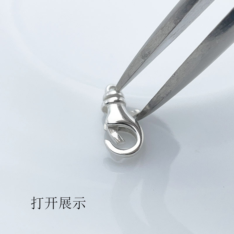 S925纯银万向旋转龙虾扣连接扣