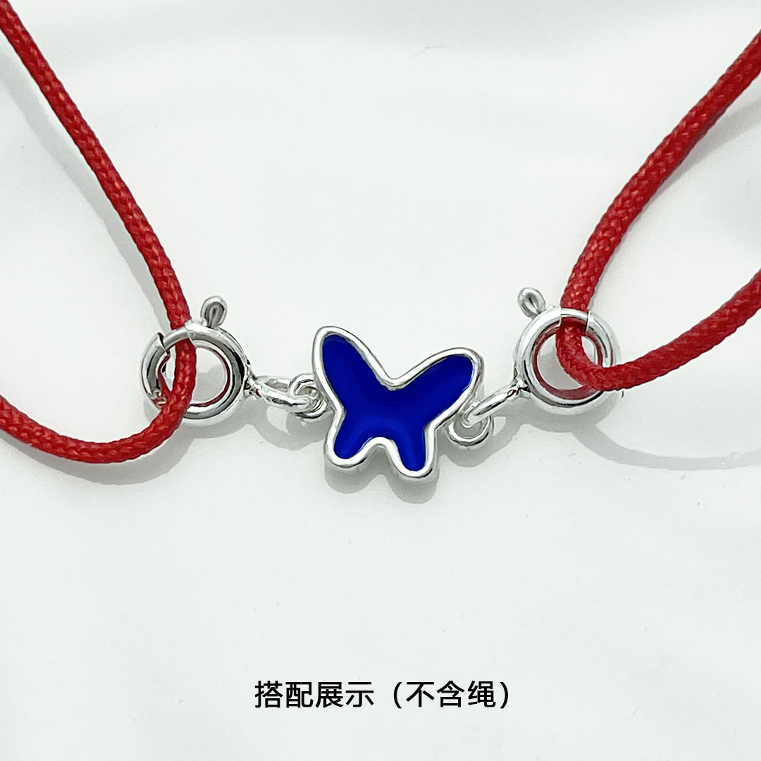 S925纯银蝴蝶星银饰品连接件