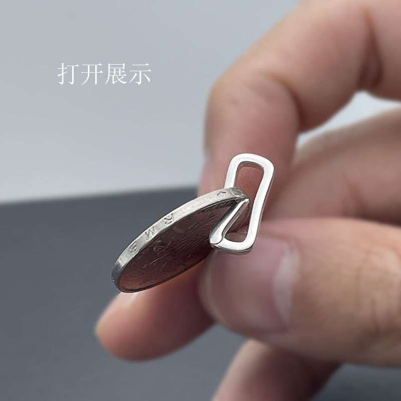 S925纯银长方形弹簧扣连接扣图片