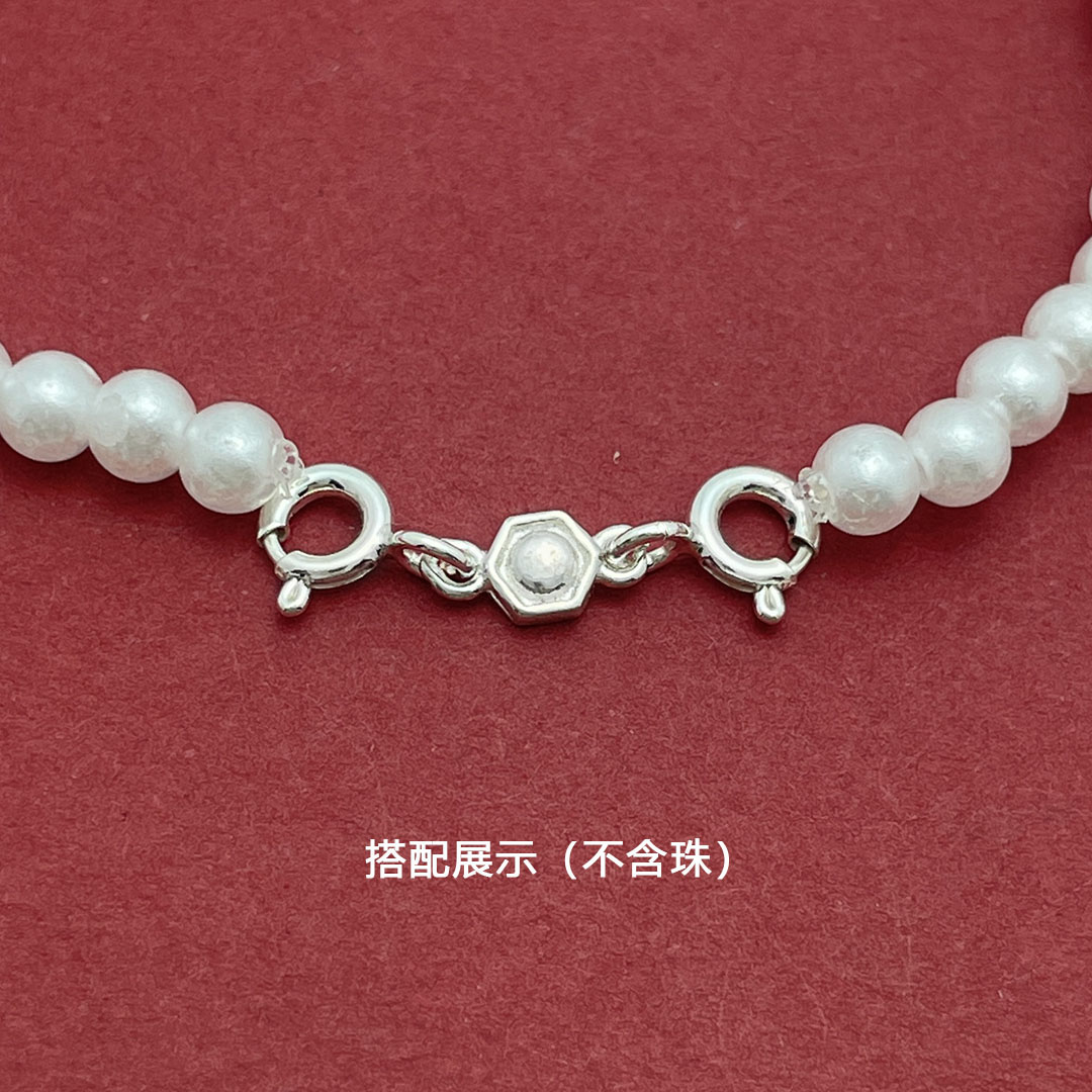 S925纯银六边形项链延长链扣