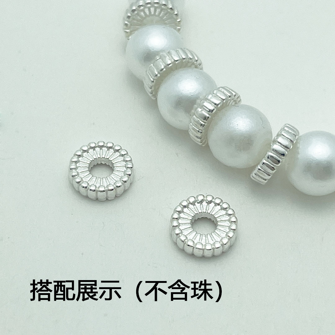 S925纯银车轮齿轮散珠隔珠配件