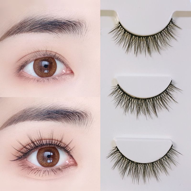 涵贝尔假睫毛自然仿真浓密素颜3D多层日常淡妆长款卷翘初学3对装