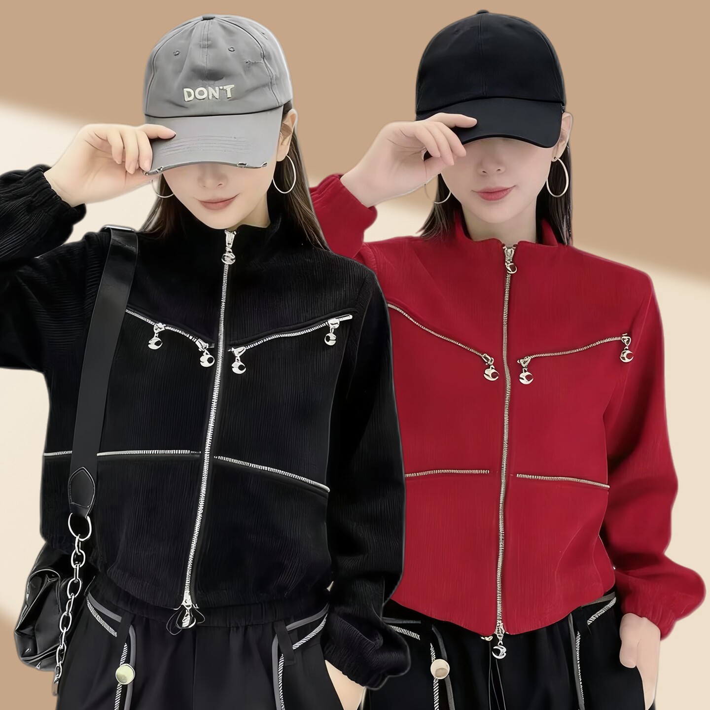 网红雪尼尔拉链广场舞运动女外套