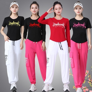 杨丽萍长袖女士休闲运动服女士舞蹈衣广场舞服装健身鬼步舞跑步衣