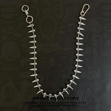 AVAVAVA 原创小众子弹头男女同款牛仔裤裤链朋克嘻哈暗黑腰链包链