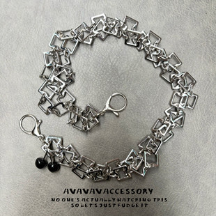 AVAVAVA嘻哈美式Raf风银色裤链配饰男女亚文化cleanfit层次感腰链