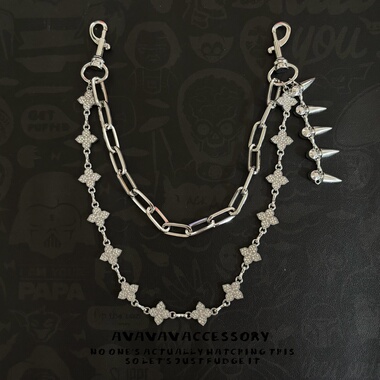 AVAVAVA 美式高级感cleanfit双层金属腰链配饰牛仔西裤链条挂饰