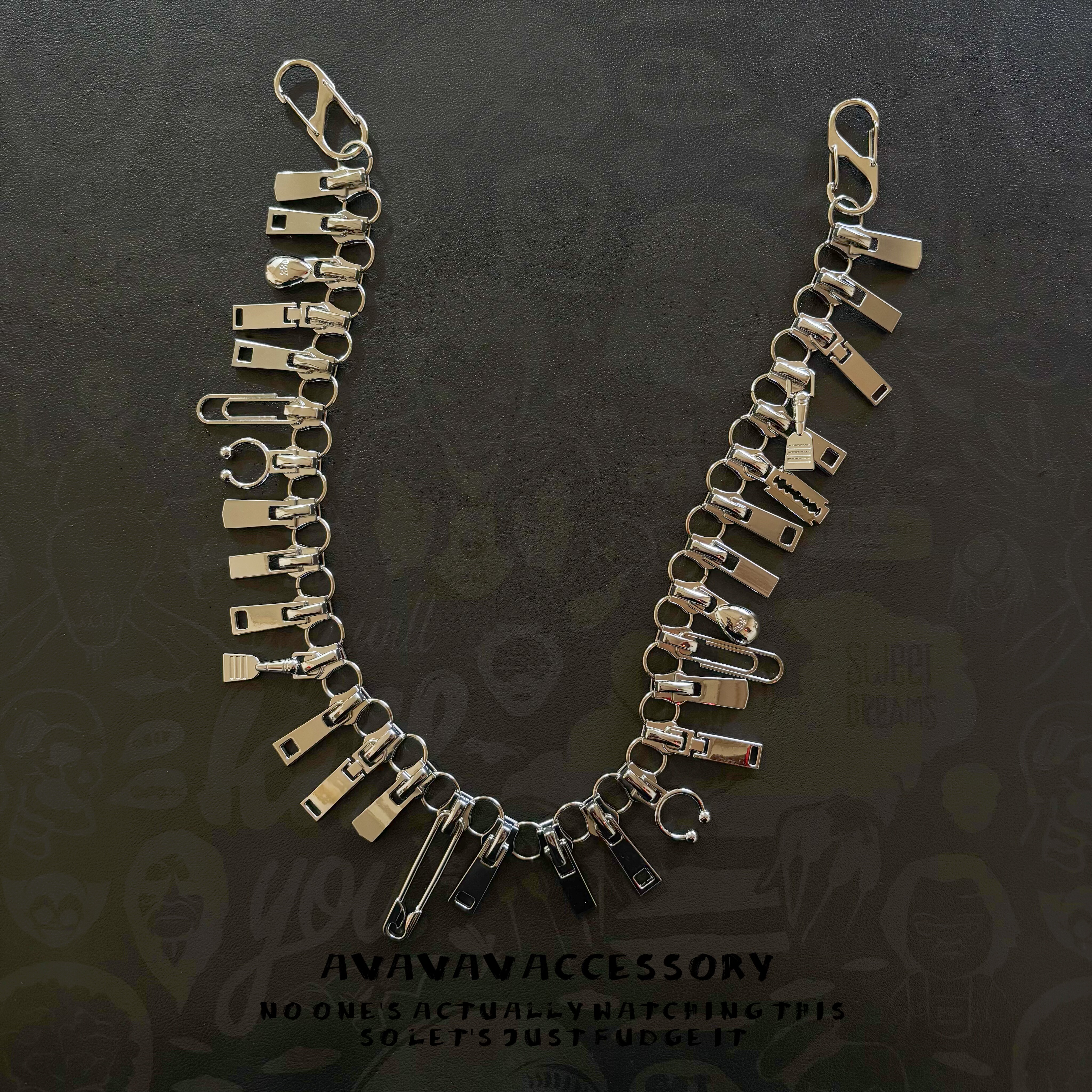 AVAVAVA 小众随机拉链头牛仔裤腰链y2k嘻哈朋克裤链个性包包挂链,服饰配件/皮带/帽子/围巾,腰带/皮带/腰链,淘宝优惠券,粉丝福利购,淘宝优惠卷