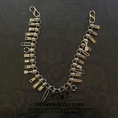 AVAVAVA 小众随机拉链头牛仔裤腰链y2k嘻哈朋克裤链个性包包挂链