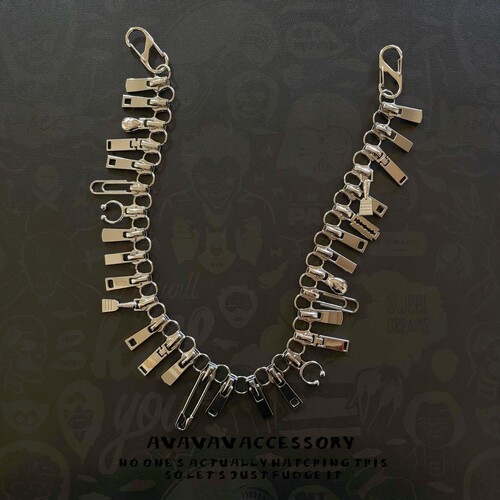 AVAVAVA 小众随机拉链头牛仔裤腰链y2k嘻哈朋克裤链个性包包挂链