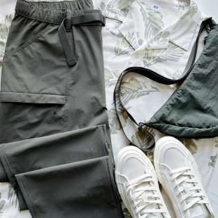 户外机能 春季 腰带运动休闲长裤 式 潮 裤 衣间 松紧腰工装 男士