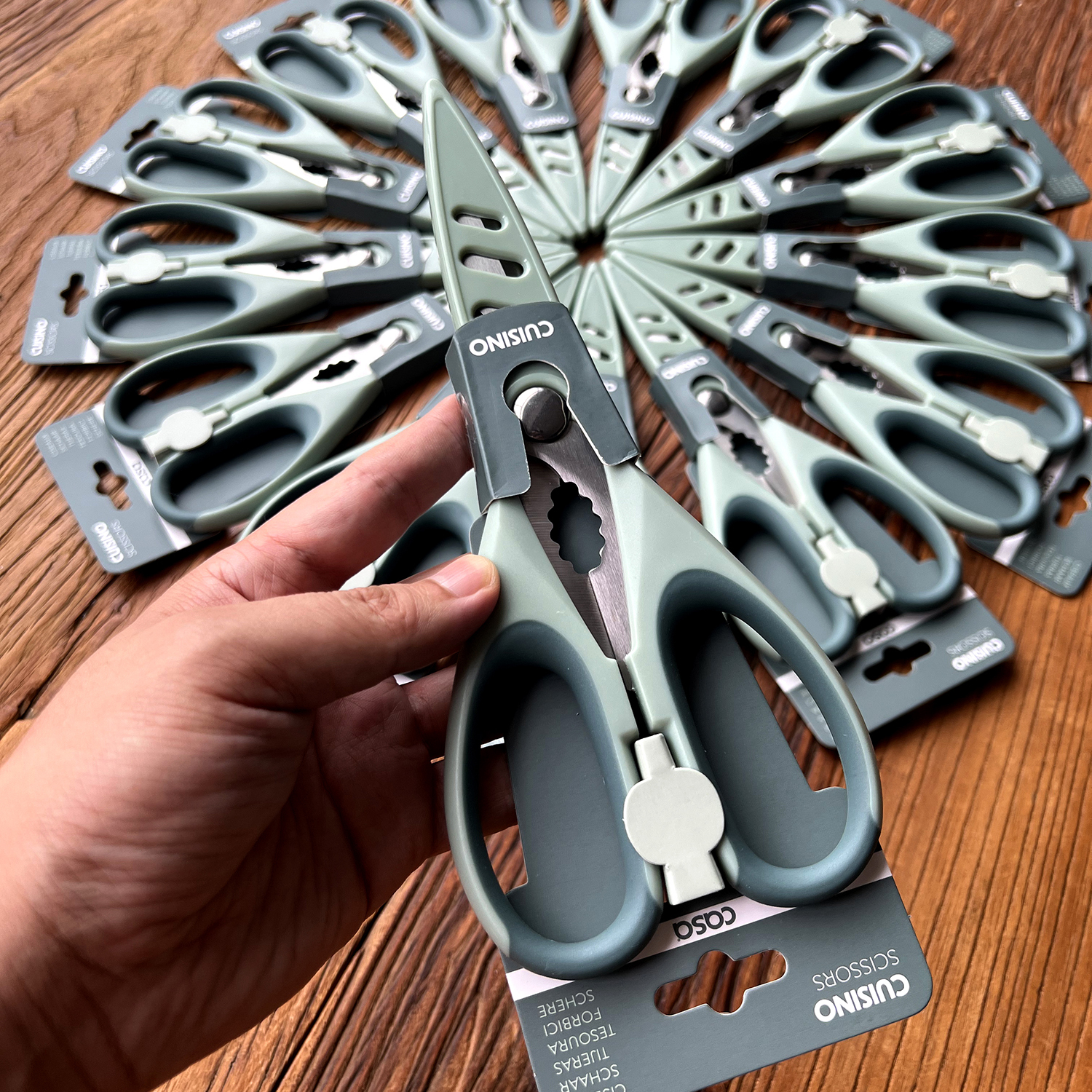 【外单!多功能!一剪多用!】不锈钢家用厨房剪刀手工剪刀带刀套