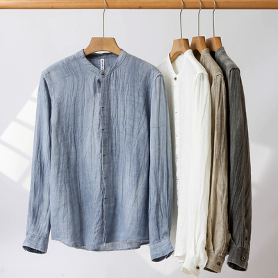 设计感百搭老钱风气质亚麻衬衫