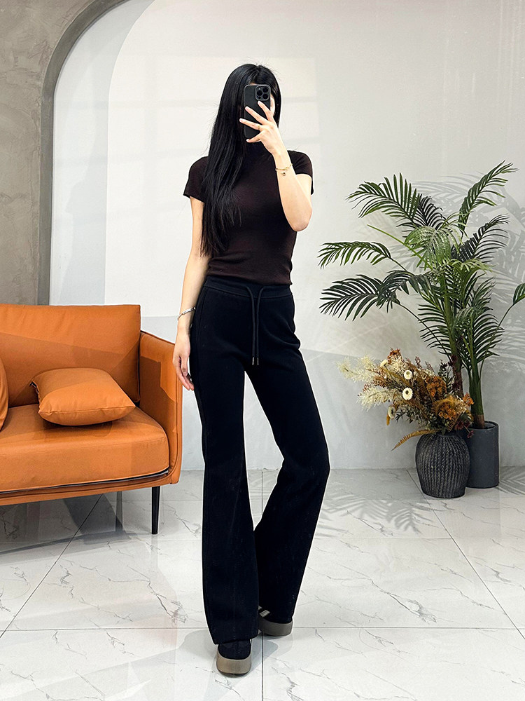 【苣显腿长！微喇裤型！】24新款修身高腰显瘦微喇裤女百搭休闲裤,女装/女士精品,休闲裤,淘宝优惠券,粉丝福利购,淘宝优惠卷