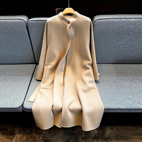 奢品松弛感女士宽松系带长款外套