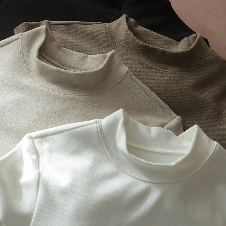 【不用穿内衣的打底！】秋冬半高领内搭保暖长袖t恤打底衫上衣女