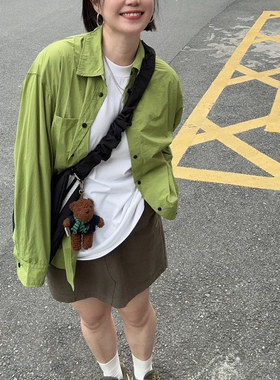 情侣气质简约少年感青春减龄衬衫