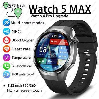 2025 New Watch 5 MAX Smart Watch HD AMOLED Screen NFC GPS Tr