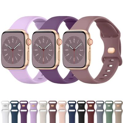 Soft Silicone Band for Apple Watch 9 8 7 6 5 4 3SE Strap Bra