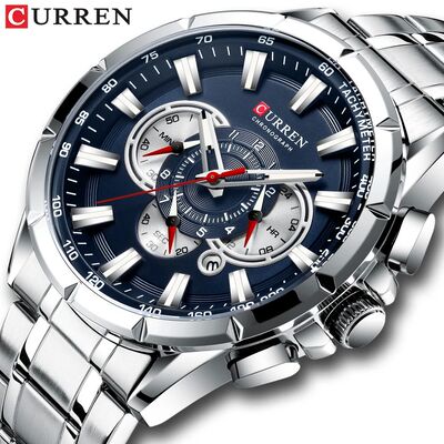 CURREN New Casual Sport Chronograph Men's Watches Stainless